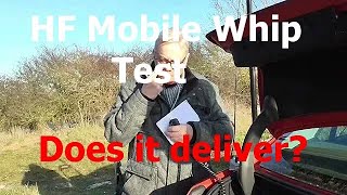 Ham Radio HF/vhf/uhf mobile 10 band whip review. Comparing a mobile whip against a half wave dipole.