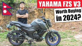 10 Year Warranty on YAMAHA FZS V3 | Review in Nepali 2024 & RIDE EXPERIENCE🔥