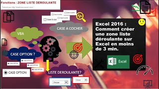 Excel 2016 : Comment créer une zone liste déroulante sur Excel en moins de 3 min.