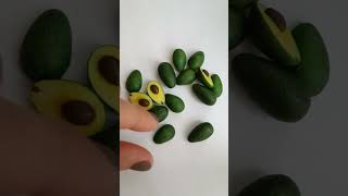 Mini avocados 1:6 scale. Realistic handmade miniatures made of polymer clay.