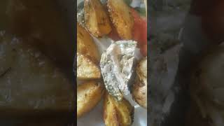 очень вкусный ужин: картошка по креольски,рулет с сёмгой и шашлык!  #шашлык