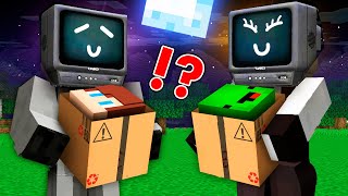 OMG TV MAN and TV WOMAN made A JJ and Mikey Head in The Box in Minecraft - Maizen challenge