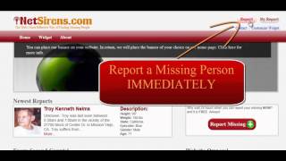 NETSIRENS - Missing Widget - Web's Most Effective Way of Finding Missing Children / Adults / People