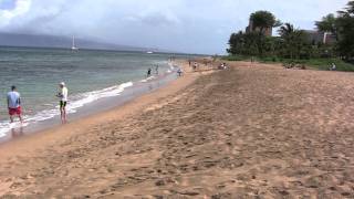 Kaanapali North Beach on Maui in the morning.