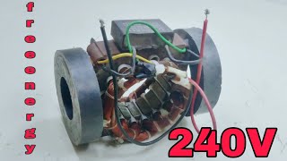 Free Energy Generator Table Fan Motor  2 magnet Copper Coil 240V 36000W Electricity Generator