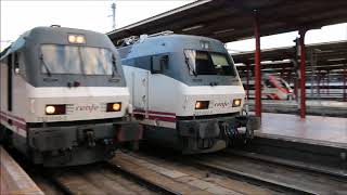 Trenes al anochecer en Madrid-Chamartín