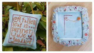 Stitching a Free Little Cross Stitch Chart from La-D-Da Fallen Leaf  - Flosstube