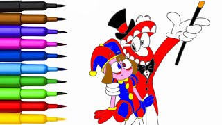 🎪 Magical Digital Circus Coloring: Cane and Pomni Painting Adventure