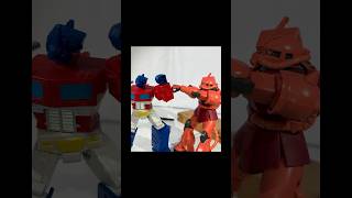 Optimus Prime vs Char Zaku #stopmotion#transformers#gundam#optimusprime#zaku#2k#special#robot