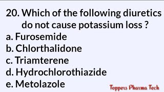 Pharmacist Exam Questions Paper MCQ - 21