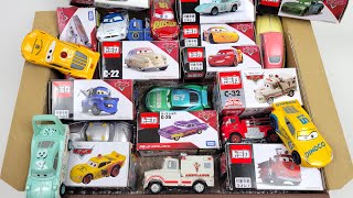 I put "Disney Cars" mini car in a cardboard box. Find boxes with the same pattern and store them