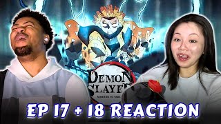 ABSOLUTELY INSANE!! | Girlfriend Reacts To *Demon Slayer* Ep 17 & 18 REACTION