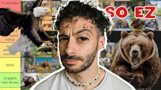 TIERLIST DES ANIMAUX QUE JE BATS A LA BAGARRE !! 👊​