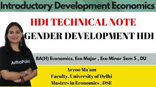 Gender Development Index | Introductory Development Economics | CUET PG Economics COACHING |GATE ECO