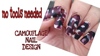 CAMOUFLAGE NAIL DESIGN / NO TOOLS NEEDED