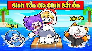 NẾU GIA ĐÌNH NABEE VÀ TÔ GÀ 24 GIỜ SỐNG TRÊN BIỂN SIÊU BẤT ỔN TRONG MINECRAFT 🤣🌊