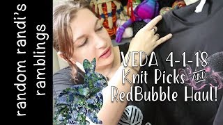 VEDA 4-1-2018: Knit Picks Yarn to DYE for! My RedBubble shirts arrive! || Daily Vlog