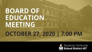 Board of Education Meeting - October 27, 2020