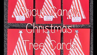 Cricut Bulk Make Red Candy Cane Christmas Tree Cards