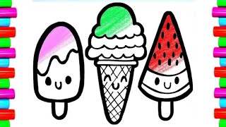 Draw and Color a Cute Ice Cream BowlDrawings for Kids