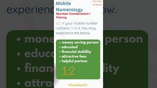 Mobile Numerology | 12 | Number Combination | WhatAboutIT