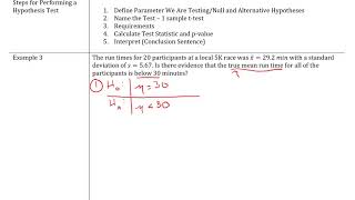 Chapter 9 - Hypothesis Testing for Means Notes