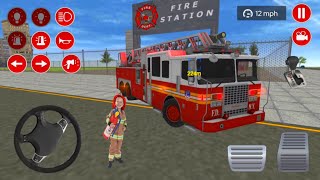 Real Fire Truck Driving Simulator 2023 - New Fire Fighting Firema's Daily Job- Android Gameplay#7