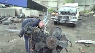 Junkyard '78 Pontiac 400 engine pull - Friggin' condensed version