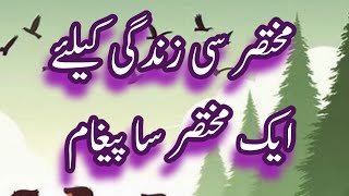 مختصر سی زندگی کا مختصر پیغام/ Mukhtasar Zindagi Ka paigham/ Life short message/Zabta e Hayat