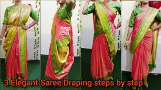 3 ELEGANT DRAPE TO LOOK MORE ATTRACTIVE AND TALLIDRAPE YOUR SAREE IN 3 DIFFERENT STYLESISTEP BY STEP