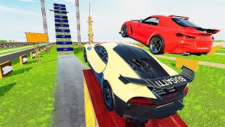 Cars Vs Mega High Container  Jump Test #7 - Speed Sports Car Crash - BeamNG Drive