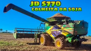 COLHEITA DE SOJA COM JD S770 E JD S670 💚🤩🔝!!