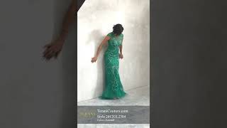 Long Beaded Feathered Pageant Dress |Terani Couture | 2012GL2384