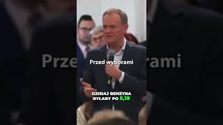 Tusk o benzynie za 5 zł przed i po wyborach