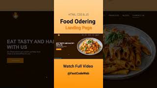 Food Ordering Website Using HTML & CSS | Step by Step Tutorial | Fast Code