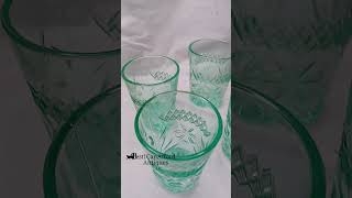 US Glass Company Antique Uranium Glass tumblers! Valuable Depression Glass! Vintage thrift store