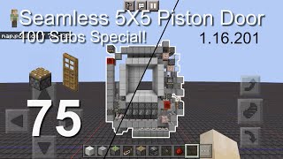 Minecraft Bedrock Tutorials(75) - How to build a Seamless 5X5 Piston Door (1.16.201) (100 Subs!)