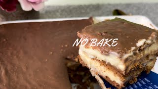 No bake chocolate biscuits dessert/ easy chocolate biscuits pudding