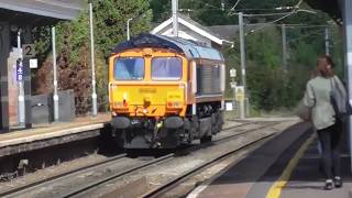 GBRF 66784 (Ex DB 66081) passes through Stowmarket on 0P33: 01/08/2018