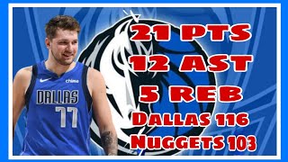 Luka Doncic vs Denver Nuggets Highlights 21pts 12ast 5reb