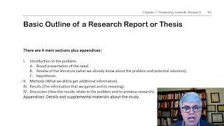 Presenting Psychological Research: The Basic Outline of an APA Formatted Research Report or Thesis