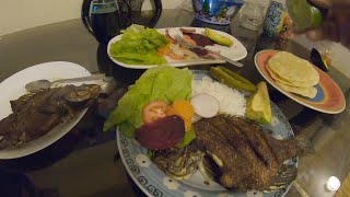 bluegills fritas ala paprika/de la pesca en lake perris...