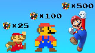 Making Super Mario Out of 25, 100, and 500 Rubik's Cubes!