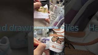 Painting beautiful butterflies onto shoes is so gorgeous! Shoes filled with artistic vibes