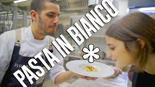 La pasta in bianco di uno chef stellato (trad. Pasta mista con pil pil di baccalà e miso)