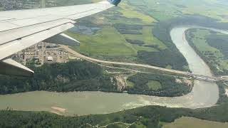 Landing in Edmonton International Airport in July 2023