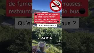 Il sera interdit de fumer sur les terrasses, arrêt de bus, resto à partir de 2025 #franceinfo #info