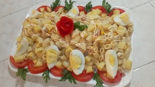 سلطة المعكرونة بالمايونيز لذيذة وسهلة التحضير racette de salade de pâtes