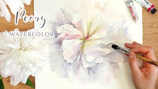 How To Paint Peony in Watercolor Toturial