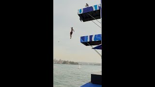 Taking part in Red Bull's Cliff Diving competition